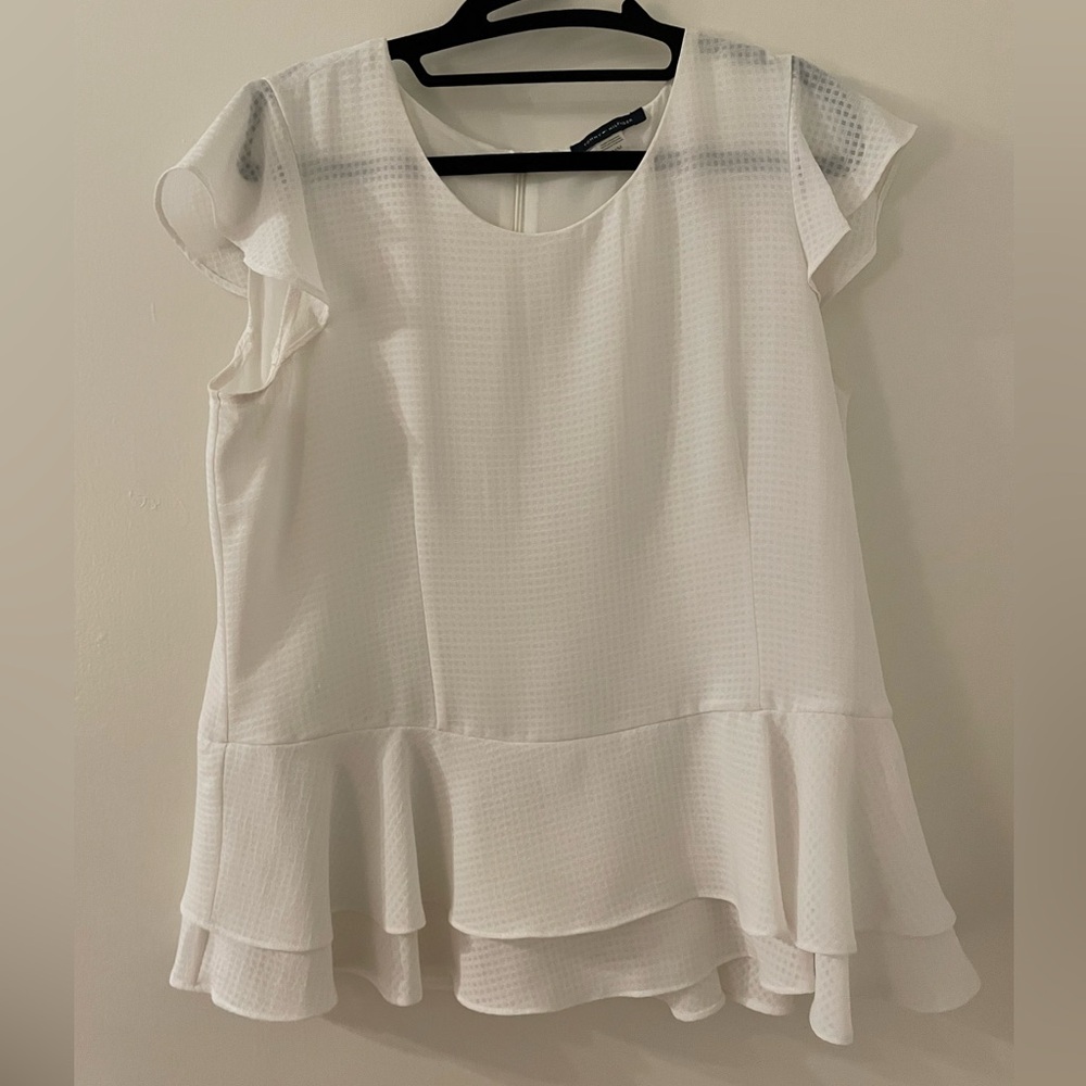Flouncy white blouse
